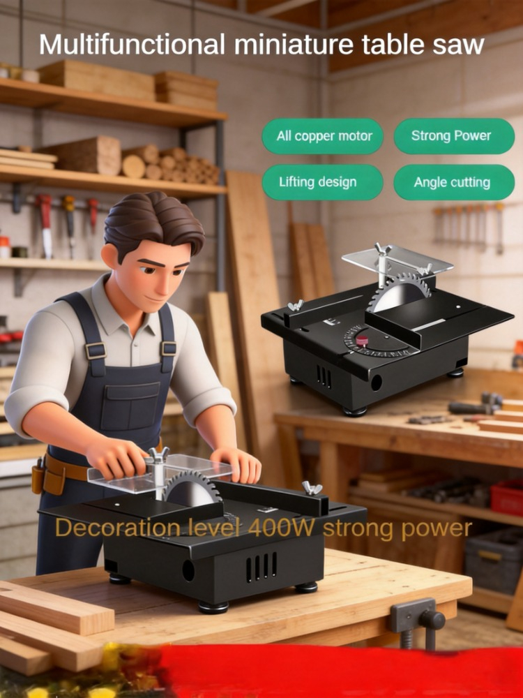 Mini Table Saw For Woodworking - Mini-scie de table 400W, mini-scie à