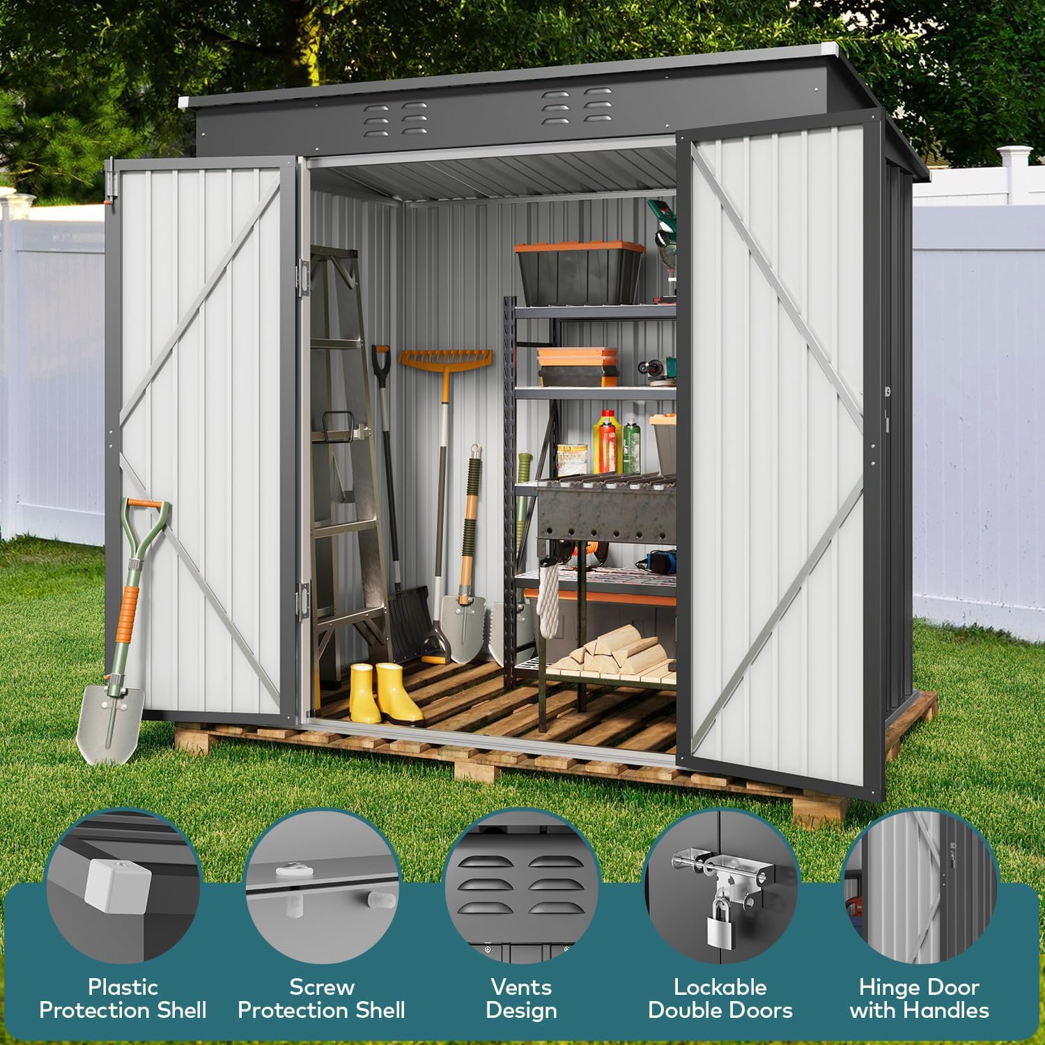Abri de jardin métallique exté - Garden Tools avis et prix