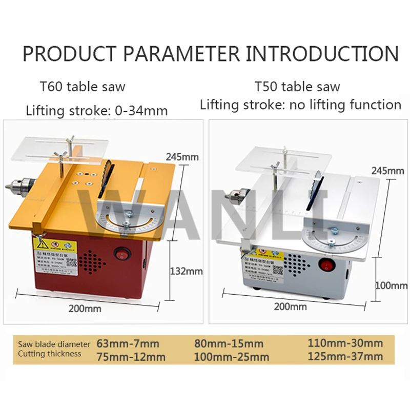 T50/T60 Mini Machine de Découp - Mini Table Saw For Woodworking avis et prix