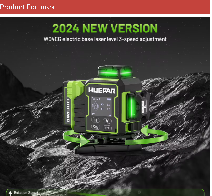 Niveau laser vert Huepar W04CG - Laser Level 16 Lines 4D Green avis et prix
