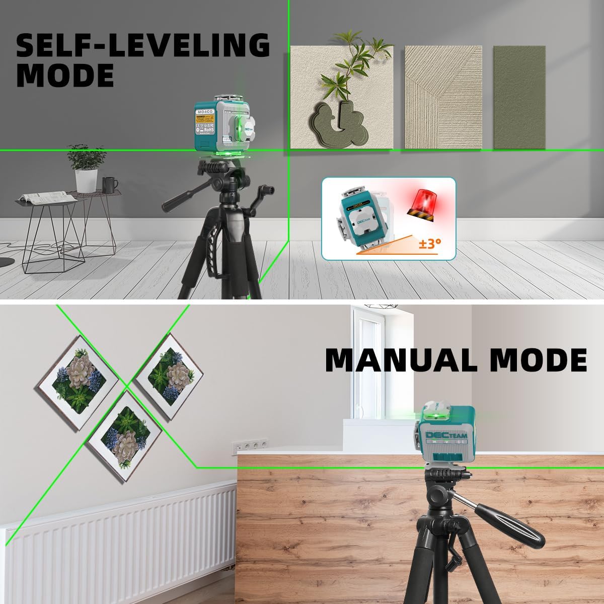 Decteam-Niveau laser 4D à lign - Laser Level 16 Lines 4D Green avis et prix